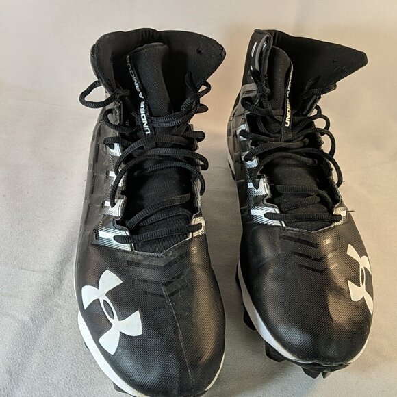 Under Armour Men 12 Renegade RM Football Cleats Shoes Black White 3000173-002 UA - Picture 10 of 13
